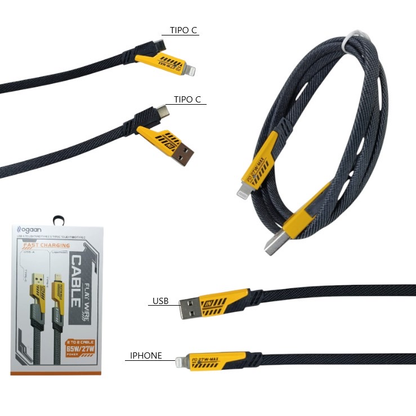 Cable reforzado 4 en 1 65W/27W