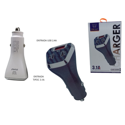 Cargador para auto Time 3.1A