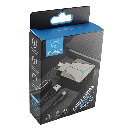 Cargador Time USB tipo C con 2 USB
