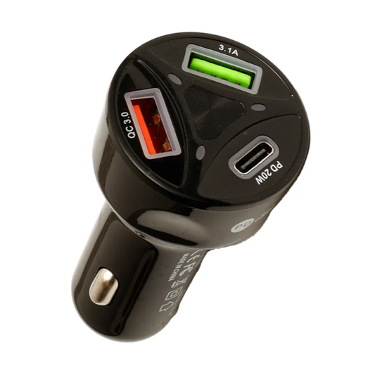 Cargador para auto con 3 puertos