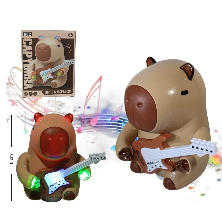 Juguete capibara con guitarra