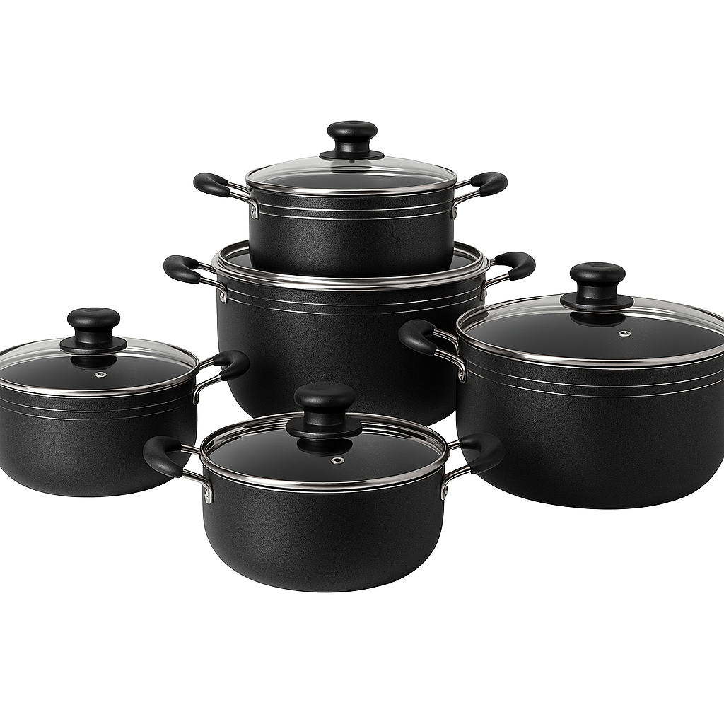 Set de 5 ollas con tapa de vidrio