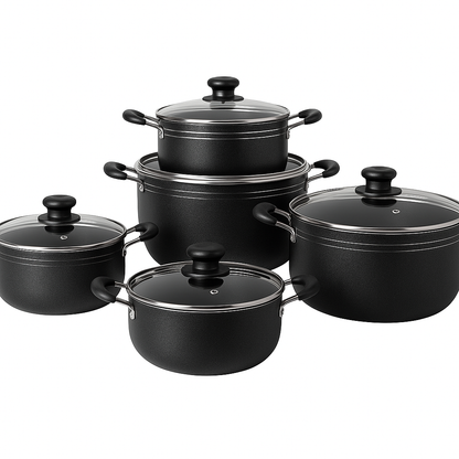 Set de 5 ollas con tapa de vidrio