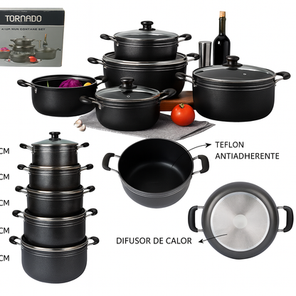 Set de 5 ollas con tapa de vidrio