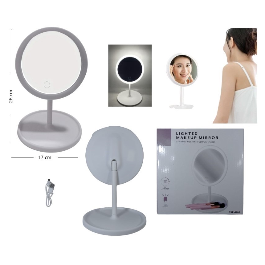 Espejo LED USB regulable