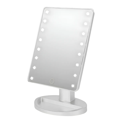 Espejo con luz LED a pila y USB