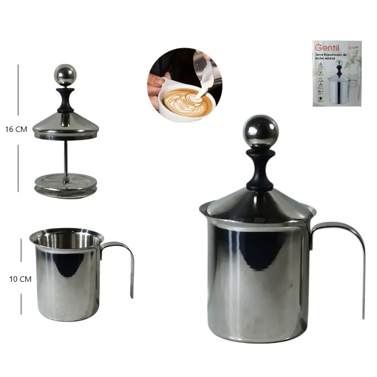 Espumador manual de leche 400 ml