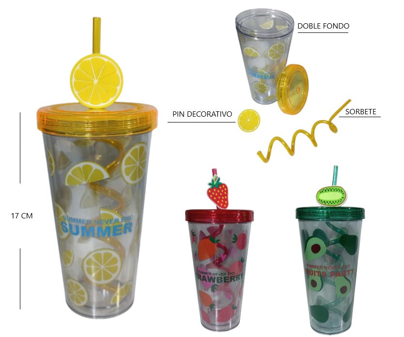 Vaso acrilico de frutas