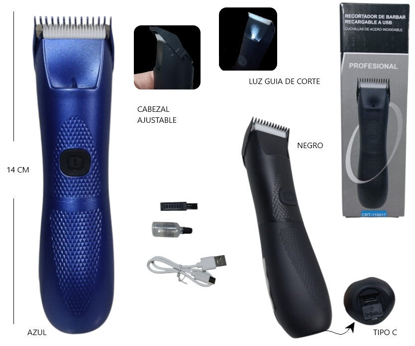 Corta pelo recargable con linterna