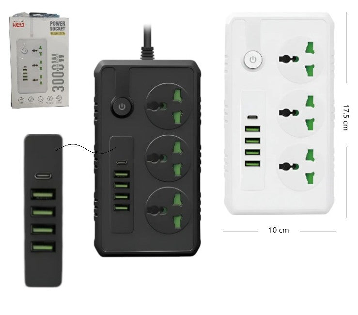 Zapatilla cargador 4USB+TP 3.4A