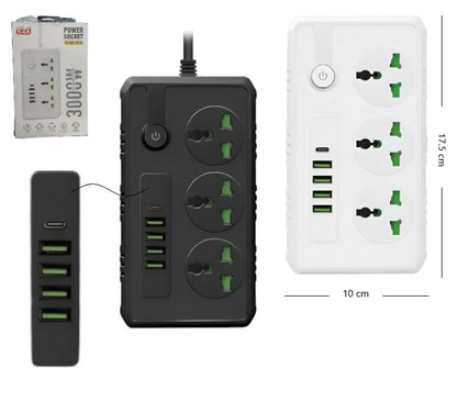 Zapatilla cargador 4USB+TP 3.4A