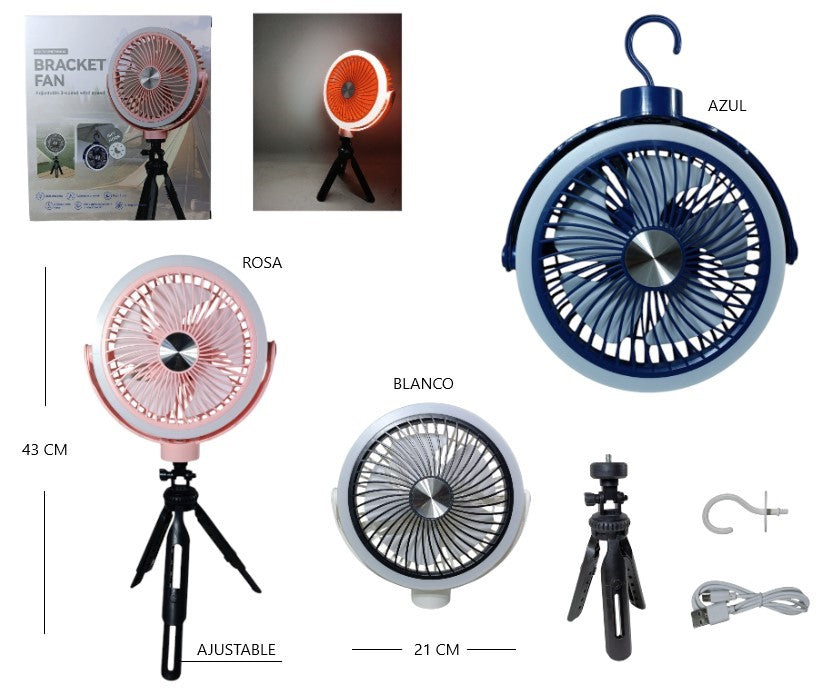 Ventilador con luz led y tripode