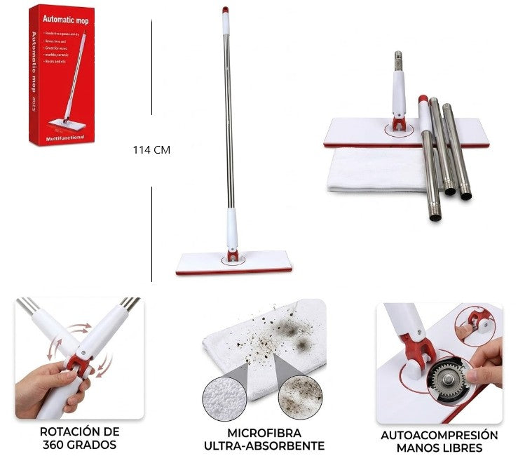 Mopa de microfibra automática 360