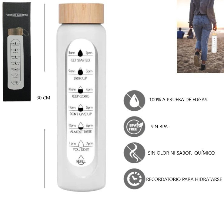 Botella de vidrio 1LT motivacional
