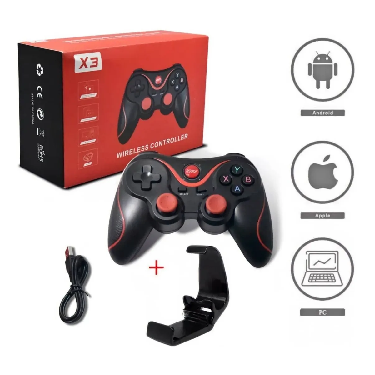 Joystick bluetooth con soporte para celular