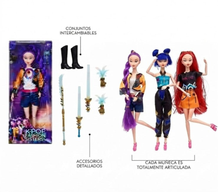 Muñeca con accesorios k-pop