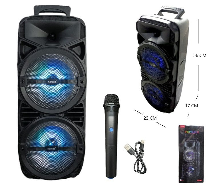 Parlante BT 8X2 fm usb con microfono