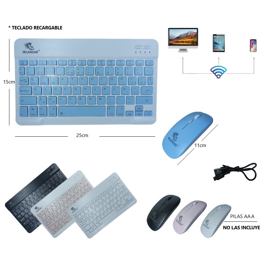 Set teclado y mouse inalámbrico Yelandar