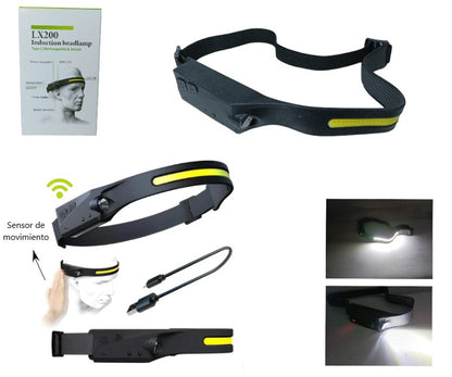 Linterna vincha LED con sensor