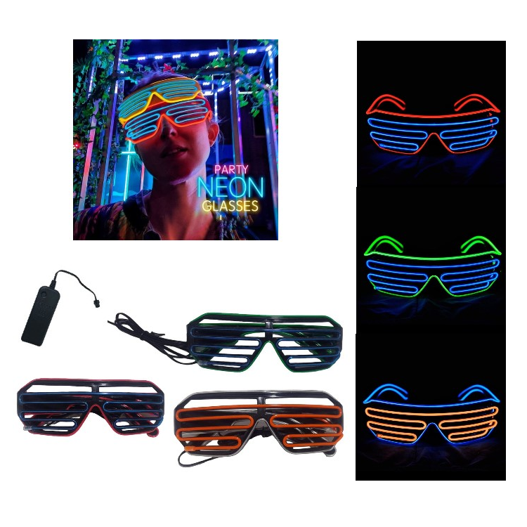 Lentes con luz de neón flogger a pilas
