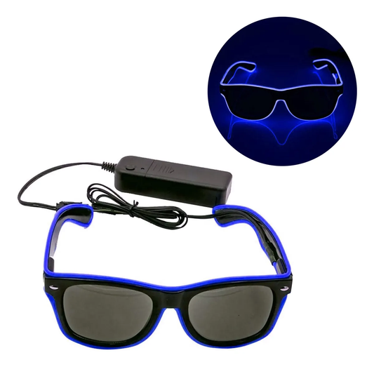 Lentes con luz de neón a pilas