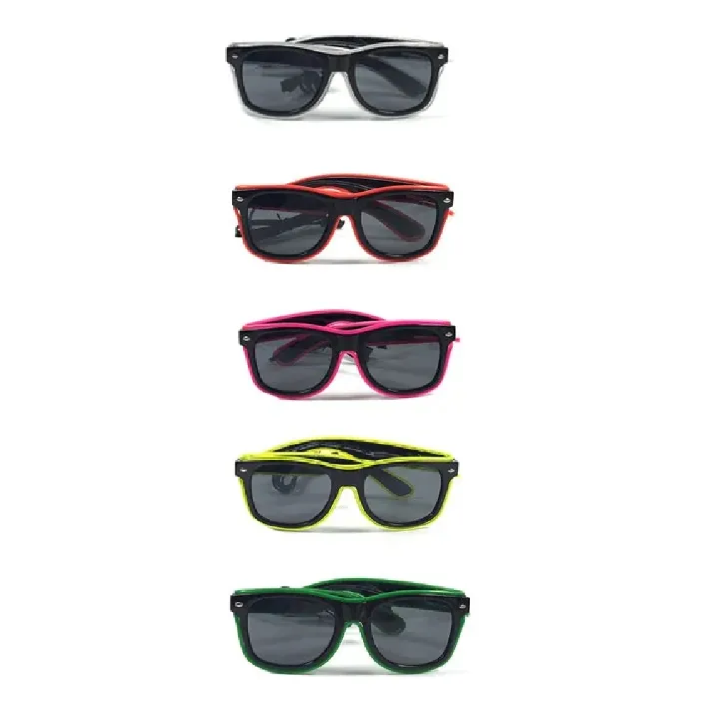 Lentes con luz de neón a pilas