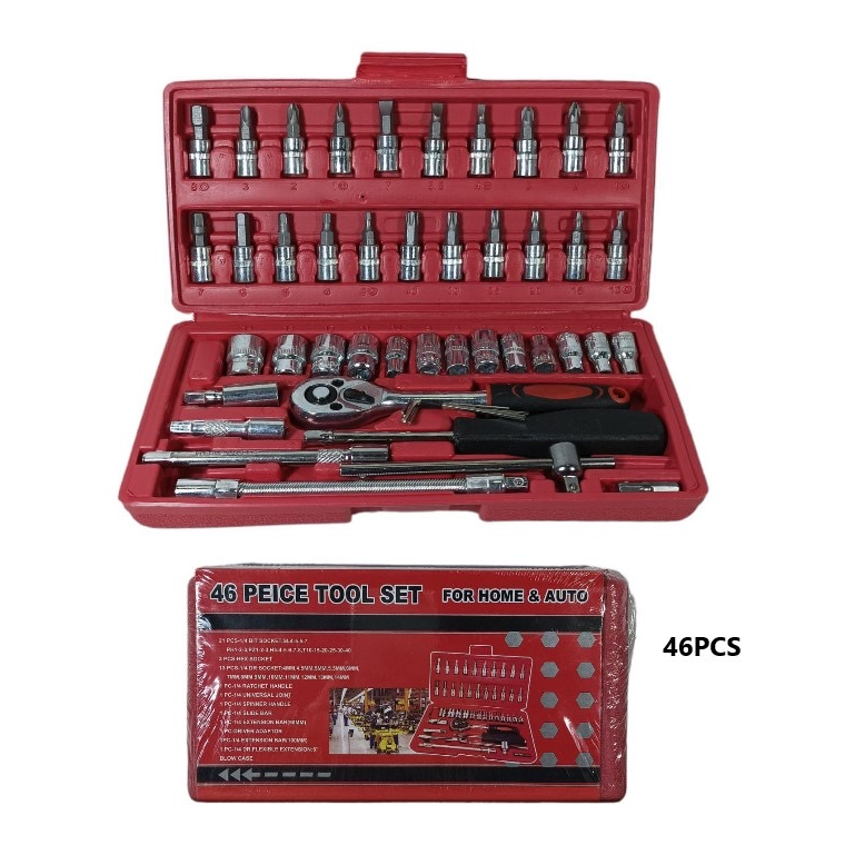 Set de llave tubo con 46 piezas