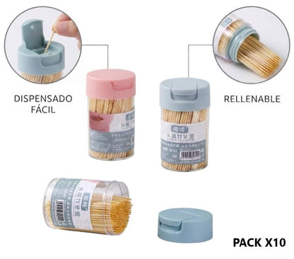 Envases de escarbadientes pack x 10