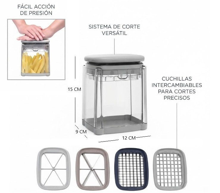 Picador multifuncion manual para vegetales