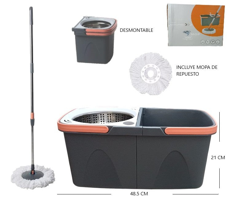 Mopa centrifugadora con doble balde