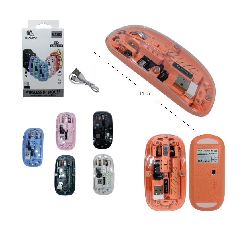 Mouse inalámbrico transparente Yelandar