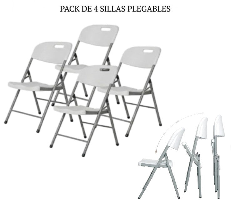 Sillas plegables por 4 unidades
