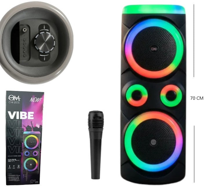 Parlante 8x2 PLG BT c/micrófono drop 30W