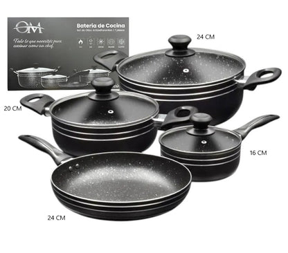Set de ollas antiadherente 7PCS