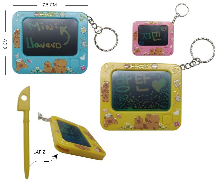 Llavero tipo pizarra capybara