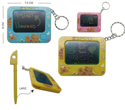 Llavero tipo pizarra capybara