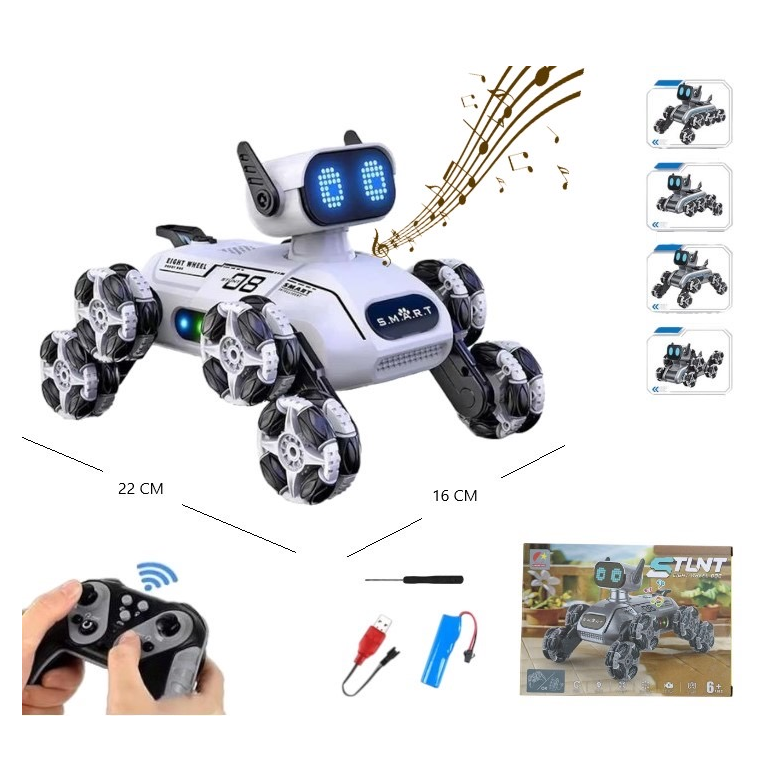 Perro robot acrobático con control