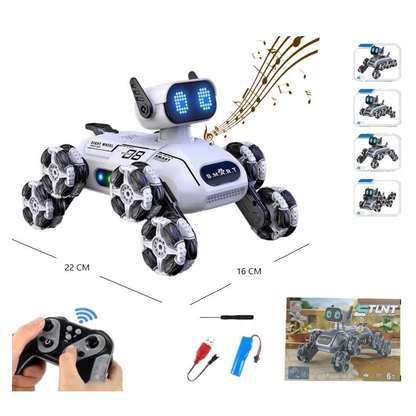Perro robot acrobático con control