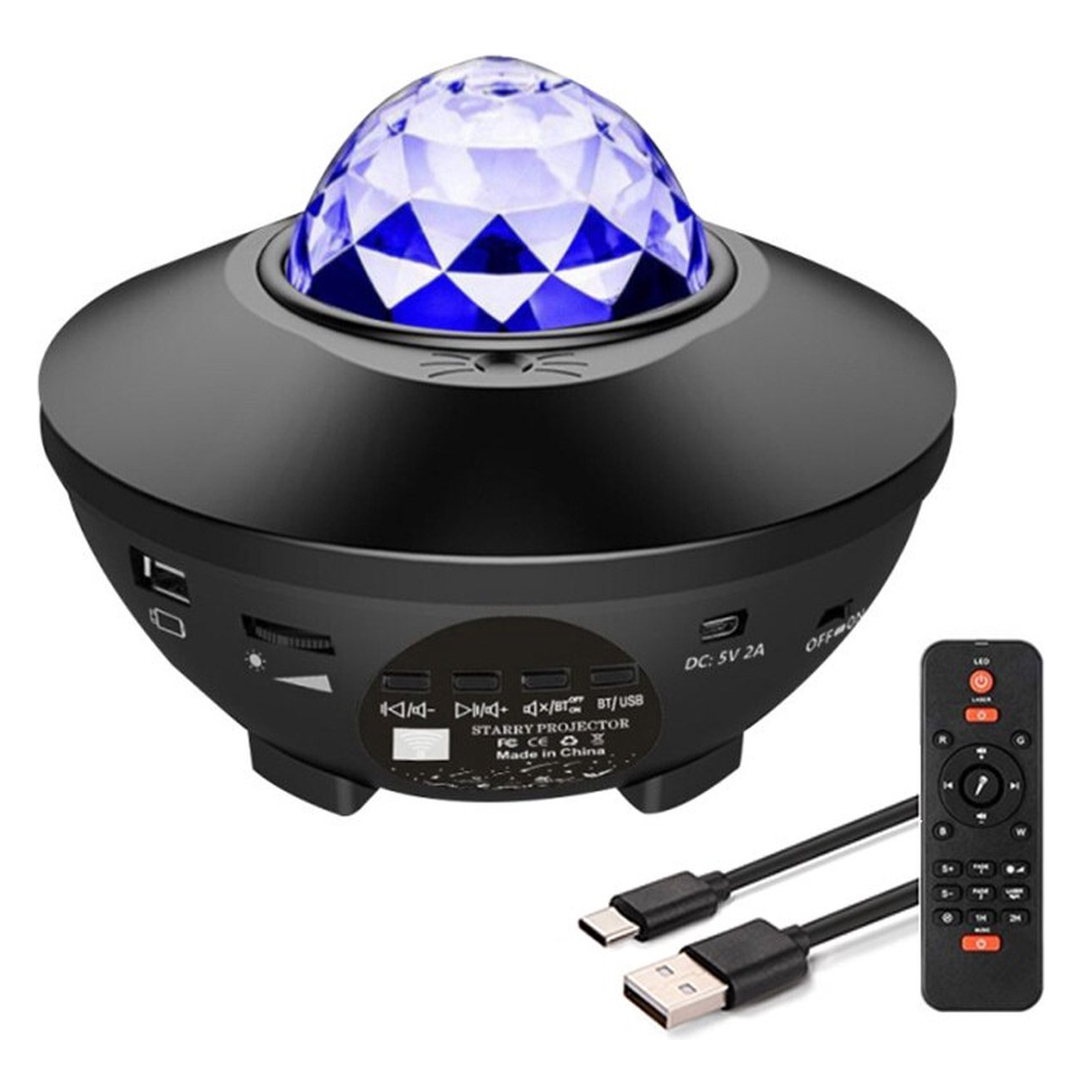 Proyector parlante galaxias con control remoto