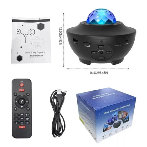 Proyector parlante galaxias con control remoto