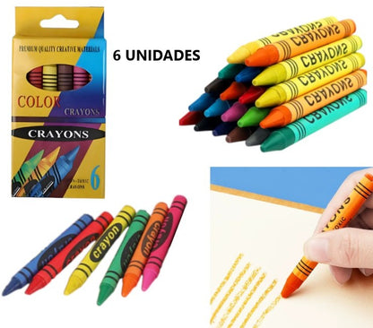 Crayones de cera colores x6U