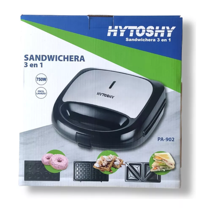 Sandwichera eléctrica Hytoshy 3 en 1