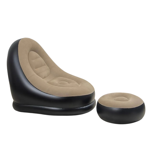 Sillón puff con reposapiés