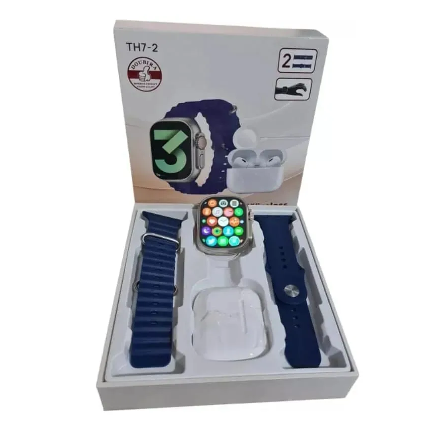 Set auricular con reloj smart y 2 mallas intercambiables