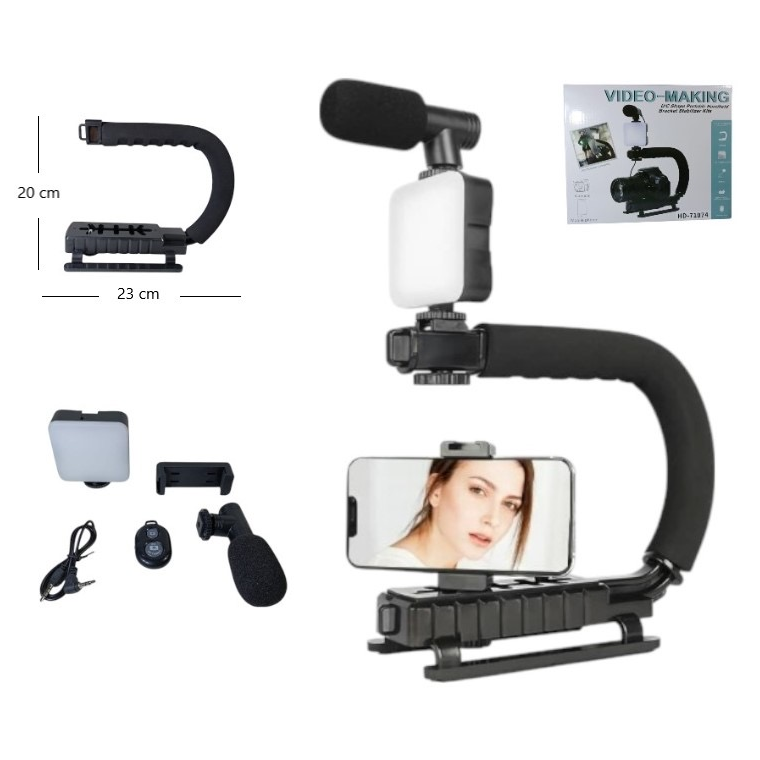 Kit estabilizador soporte para celular con micrófono
