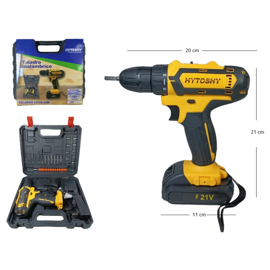 Taladro inalámbrico Hytoshy 2 baterías 21v