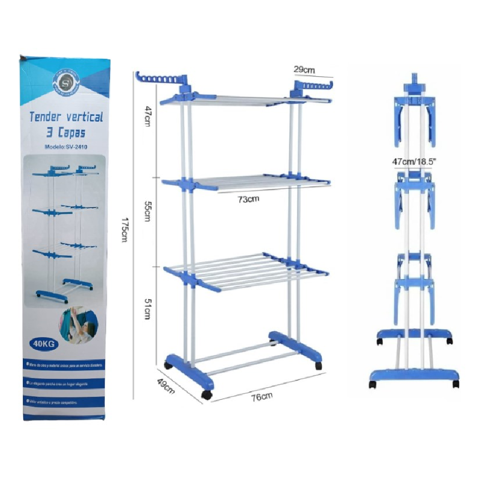 Tender vertical plegable de 3 niveles