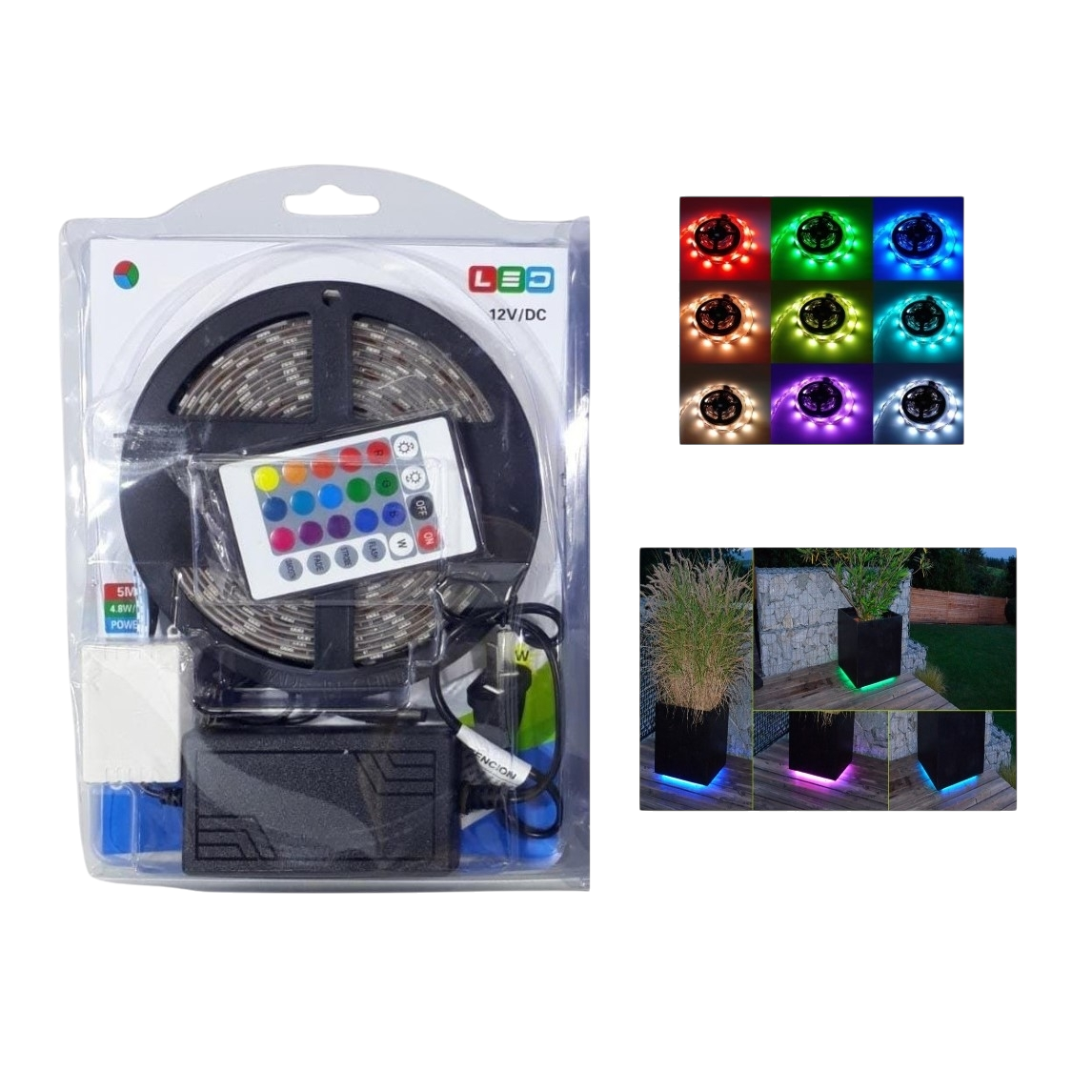 Tira de luz LED Hytoshy 5050 RGB 5 mts