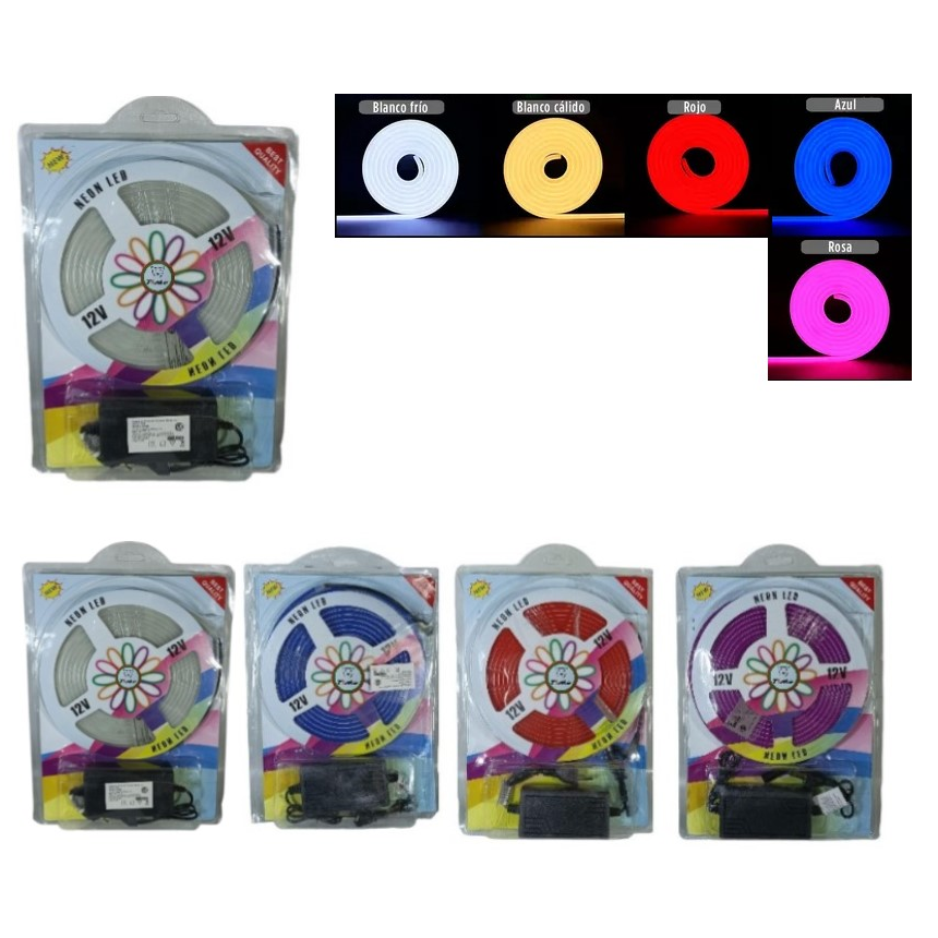 Tira de luz neón LED en color 5 mts
