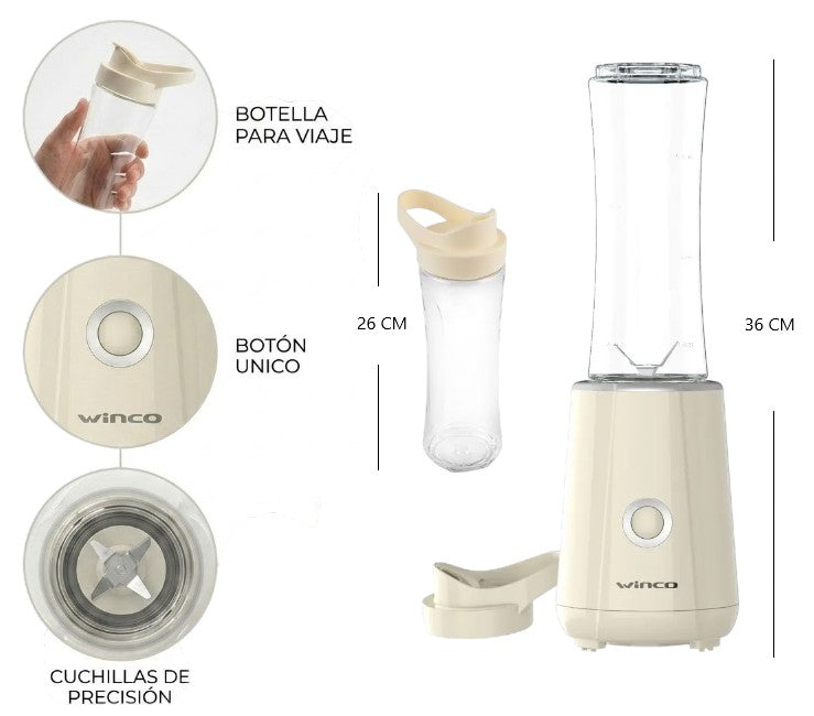 Licuadora Winco deportiva con vaso